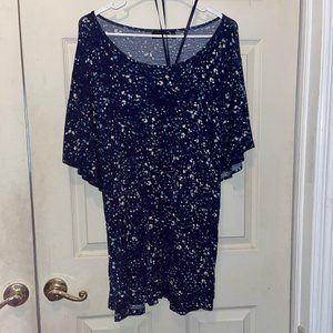 APT. 9 Womans Plus Size 3X Blue Patterned Shirt